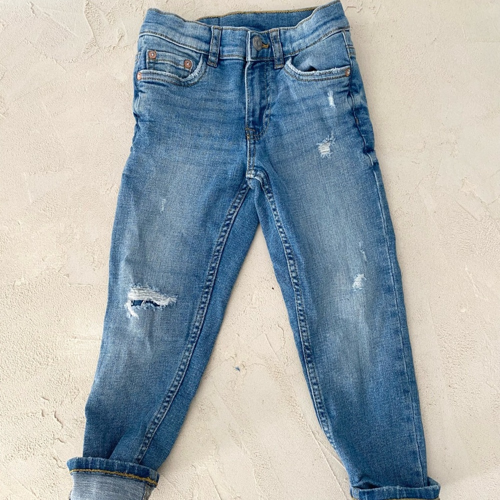 Zara boys casual skinny jeans with adjustable waist